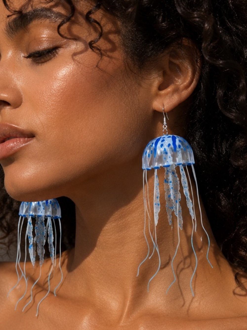 Blue Jellyfish Drop Earrings for Women